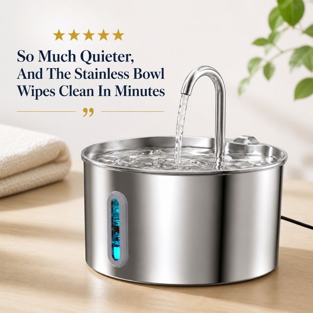 PureStream Stainless Steel Pet Fountain