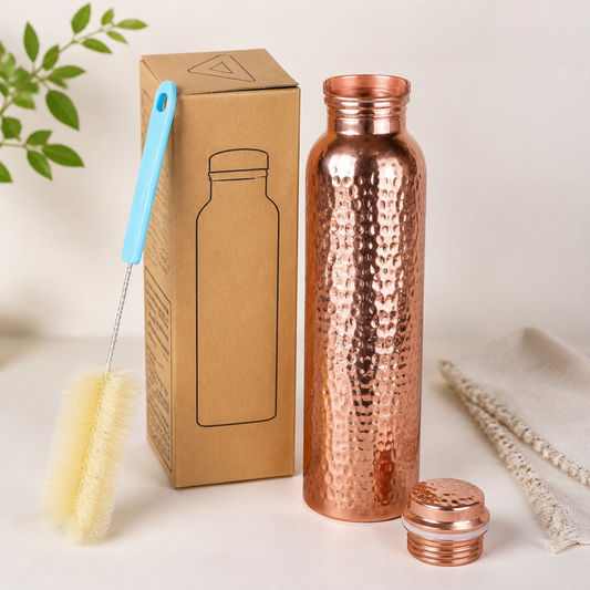 Tamra Copper Water Bottle & Care Set