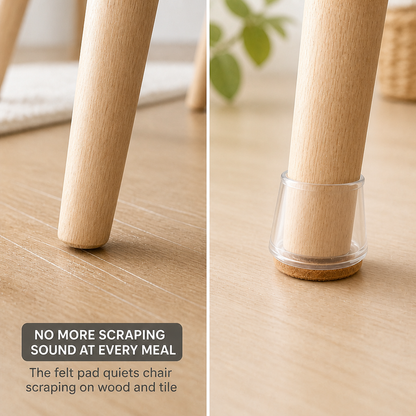 GlideGuard Clear Silicone Furniture Leg Caps