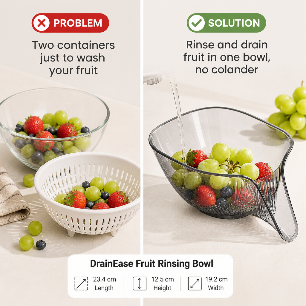 DrainEase Fruit Rinsing Bowl