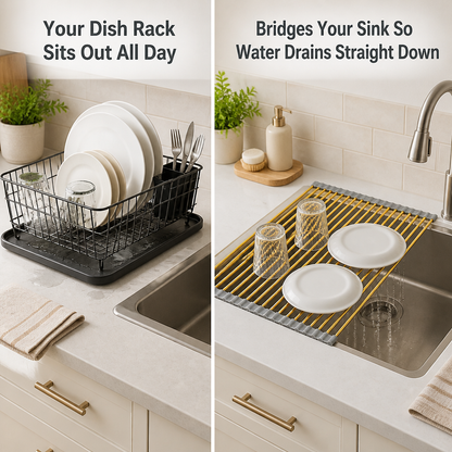 RollWell Over-Sink Dish Drying Rack