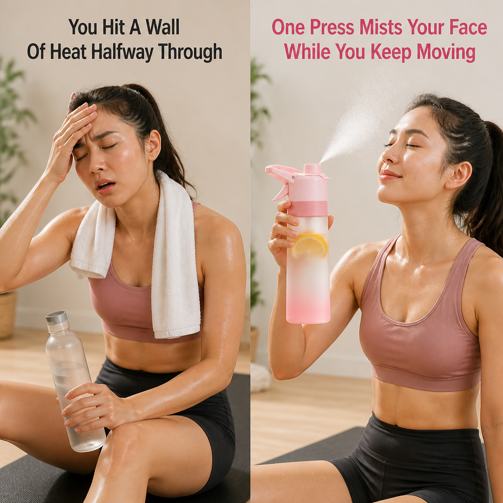 CoolPress Mist Spray Sports Water Bottle