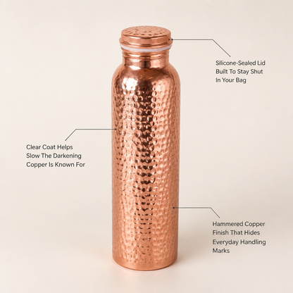 Tamra Copper Water Bottle & Care Set