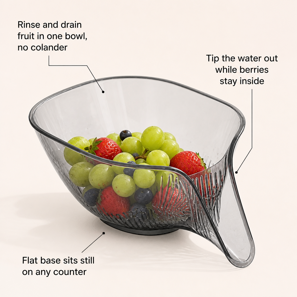 DrainEase Fruit Rinsing Bowl