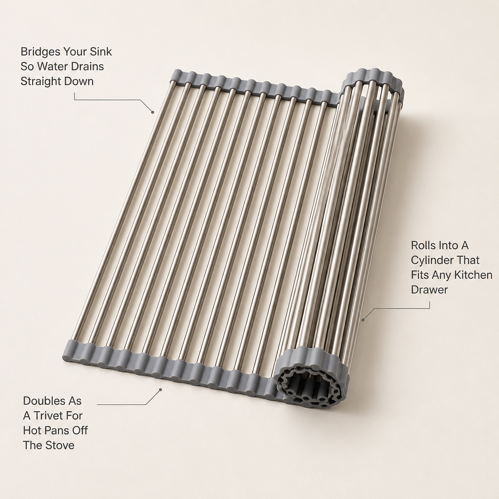 RollWell Over-Sink Dish Drying Rack