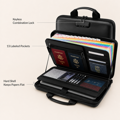 ShieldKeep Hard-Shell Fireproof Document Organizer