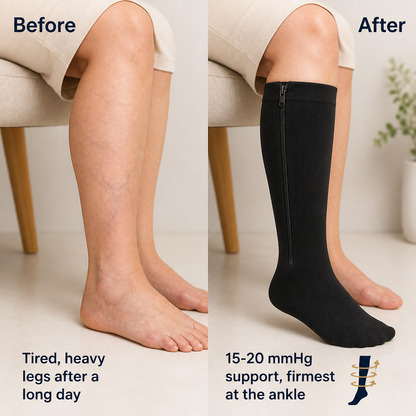 ZipEase Knee-High Compression Socks