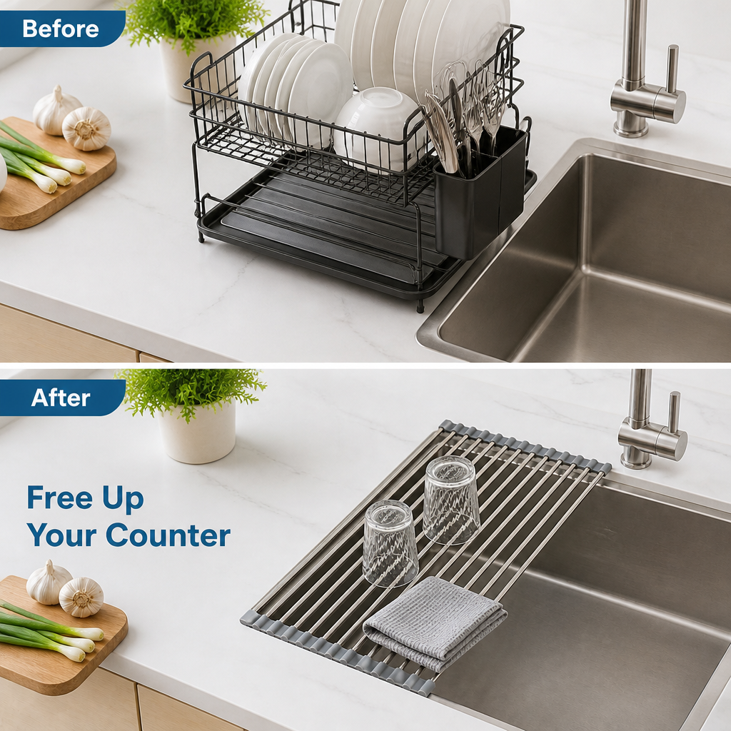 RollWell Over-Sink Dish Drying Rack