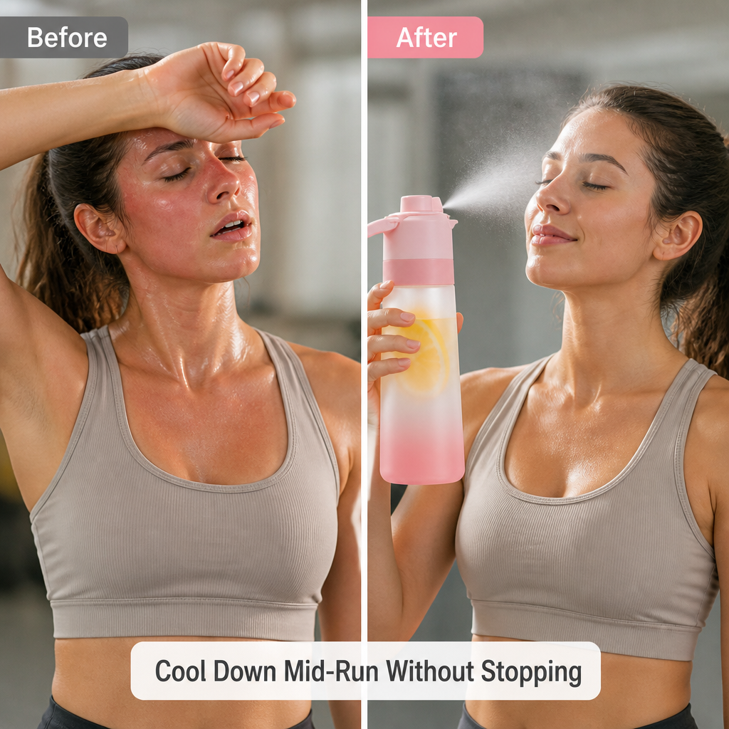 CoolPress Mist Spray Sports Water Bottle