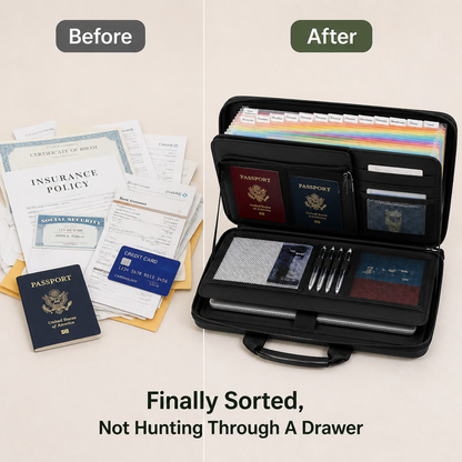 ShieldKeep Hard-Shell Fireproof Document Organizer