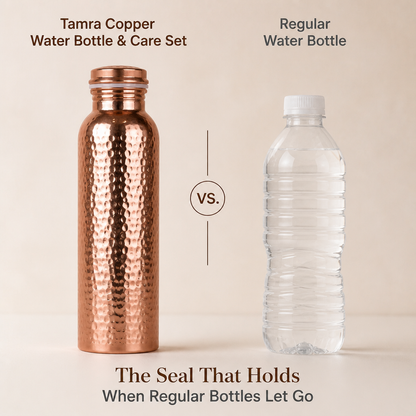 Tamra Copper Water Bottle & Care Set