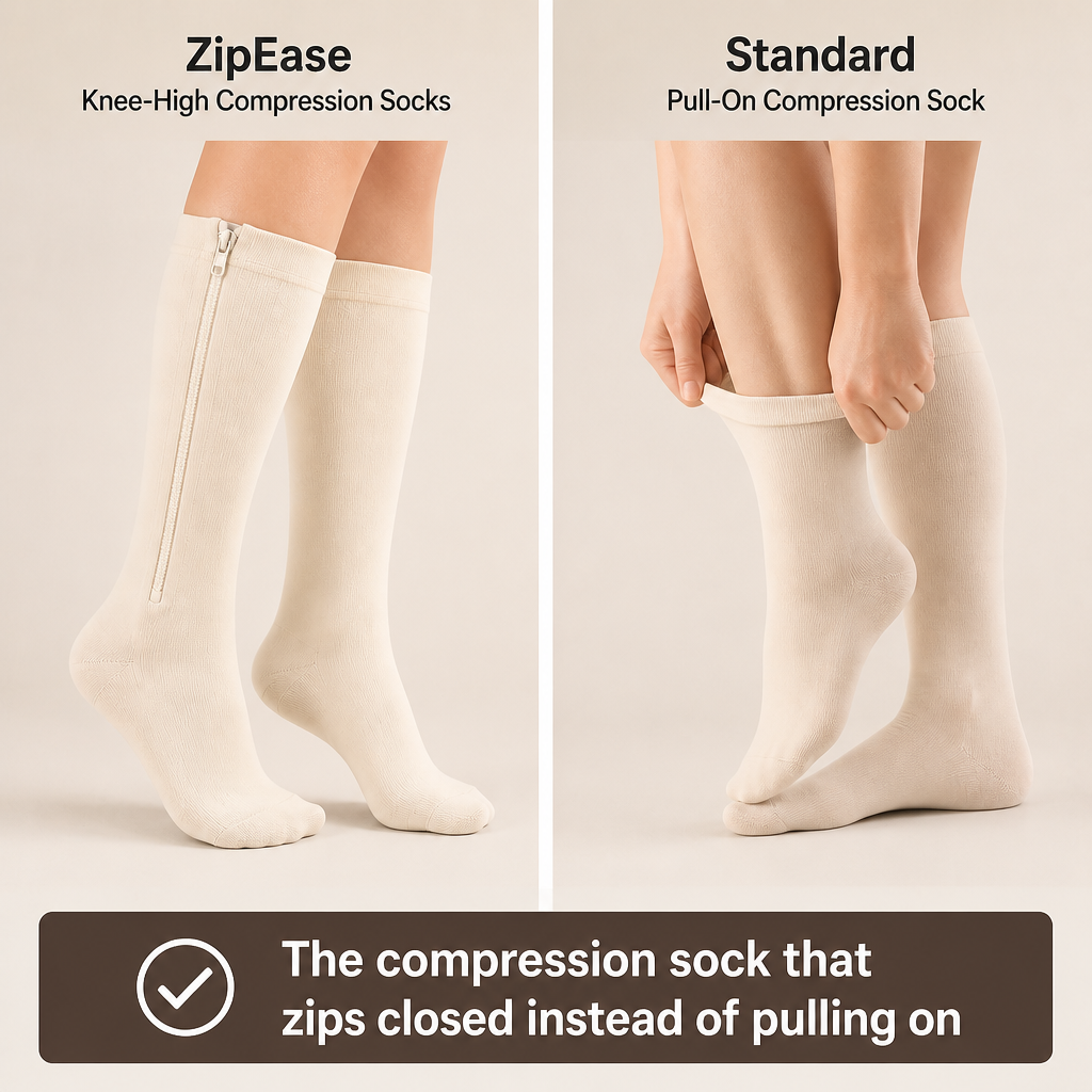 ZipEase Knee-High Compression Socks