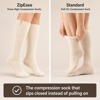 ZipEase Knee-High Compression Socks