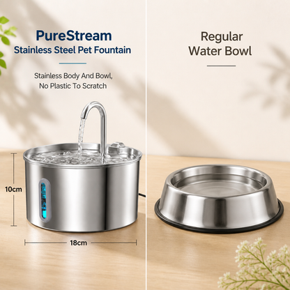 PureStream Stainless Steel Pet Fountain