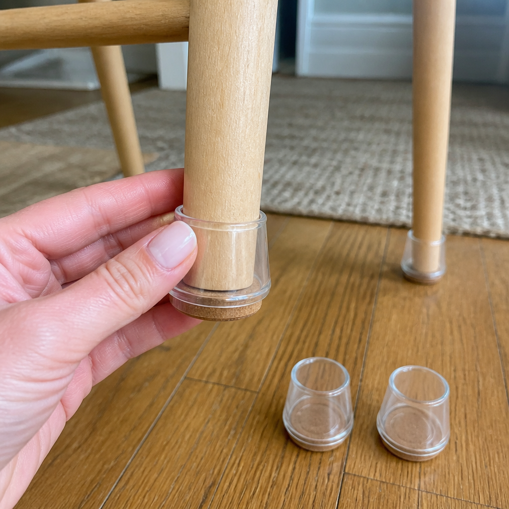 GlideGuard Clear Silicone Furniture Leg Caps
