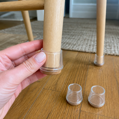 GlideGuard Clear Silicone Furniture Leg Caps