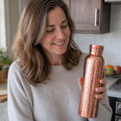 Tamra Copper Water Bottle & Care Set