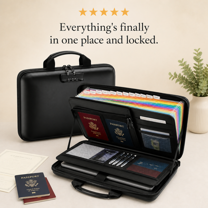 ShieldKeep Hard-Shell Fireproof Document Organizer