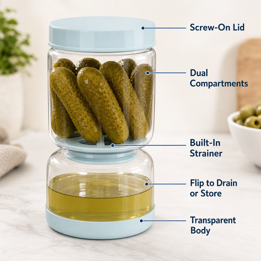 Drain & Store Pickle Jar