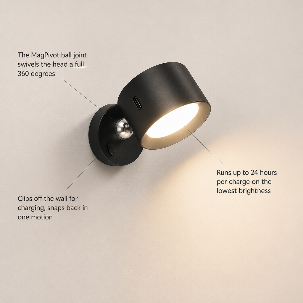 Lumavo Cordless Wall Light — feature_callout