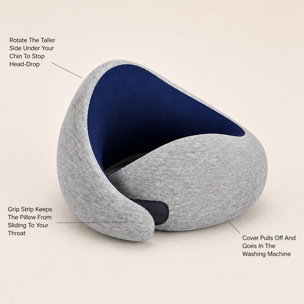 TiltRest Travel Neck Pillow — feature_callout