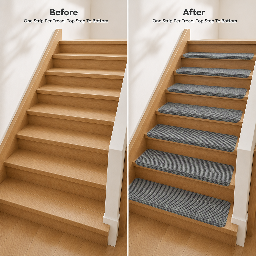TreadNest Carpet Stair Tread — before_after