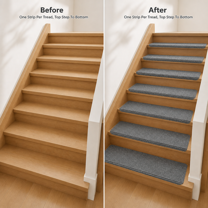 TreadNest Carpet Stair Tread — before_after