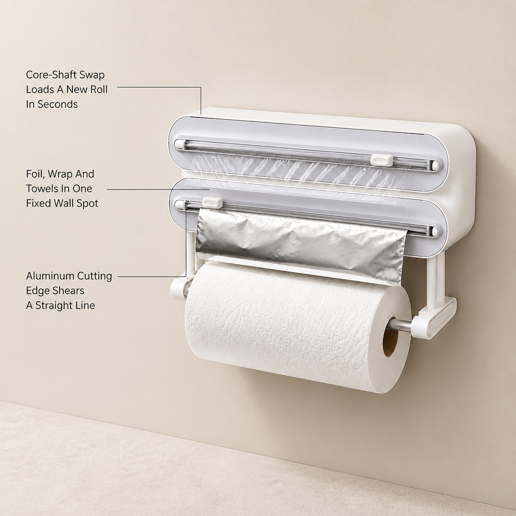 RollNest Kitchen Wrap Dispenser — feature_callout
