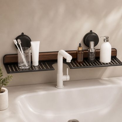 Vanora Walnut Sink Shelf — hero