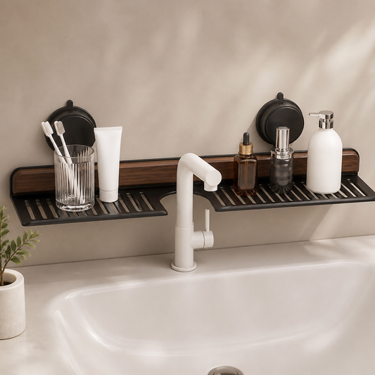 Vanora Walnut Sink Shelf — hero