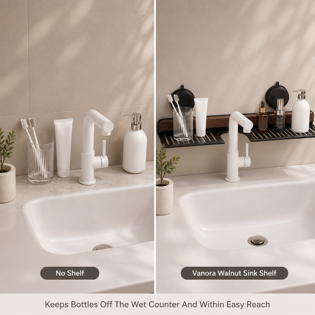 Vanora Walnut Sink Shelf — comparison
