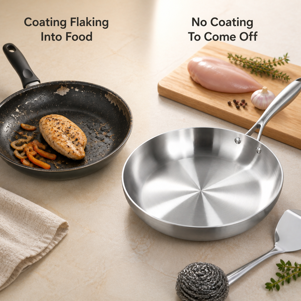 TrueForge Stainless Steel Fry Pan — problem_solution
