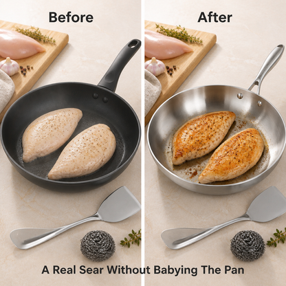 TrueForge Stainless Steel Fry Pan — before_after