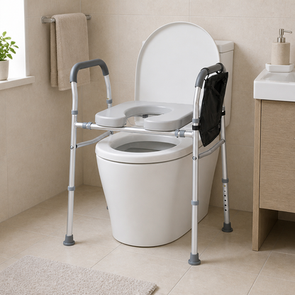 SteadyRise Raised Toilet Seat with Handles — hero