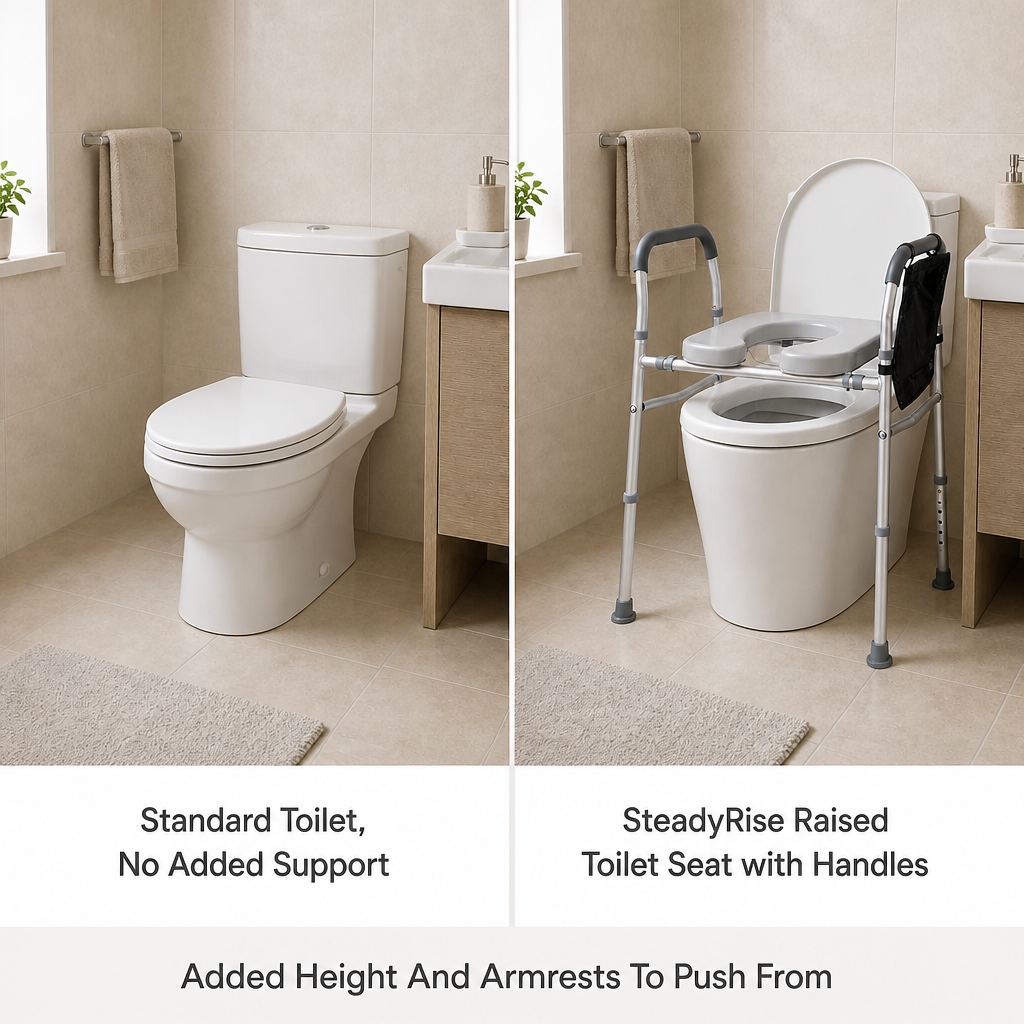 SteadyRise Raised Toilet Seat with Handles — comparison