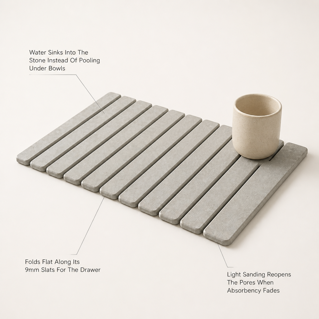 FoldStone Kitchen Drying Mat — feature_callout