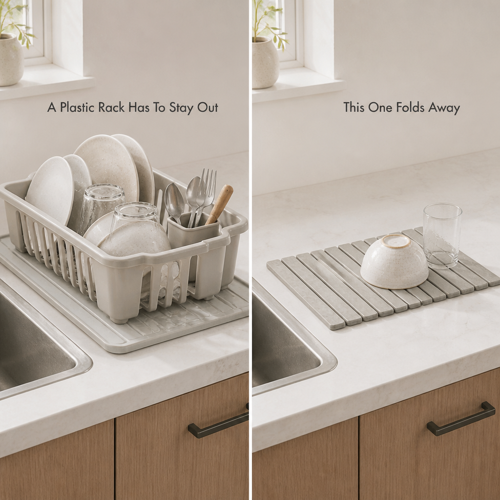FoldStone Kitchen Drying Mat — problem_solution