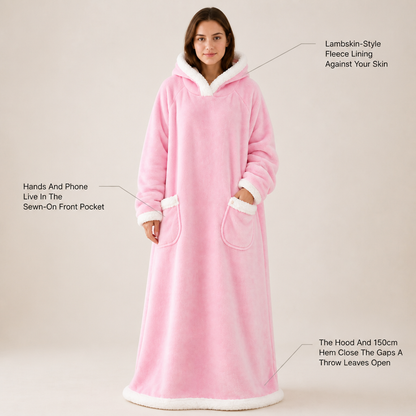Hearthwrap Floor-Length Blanket Hoodie — feature_callout