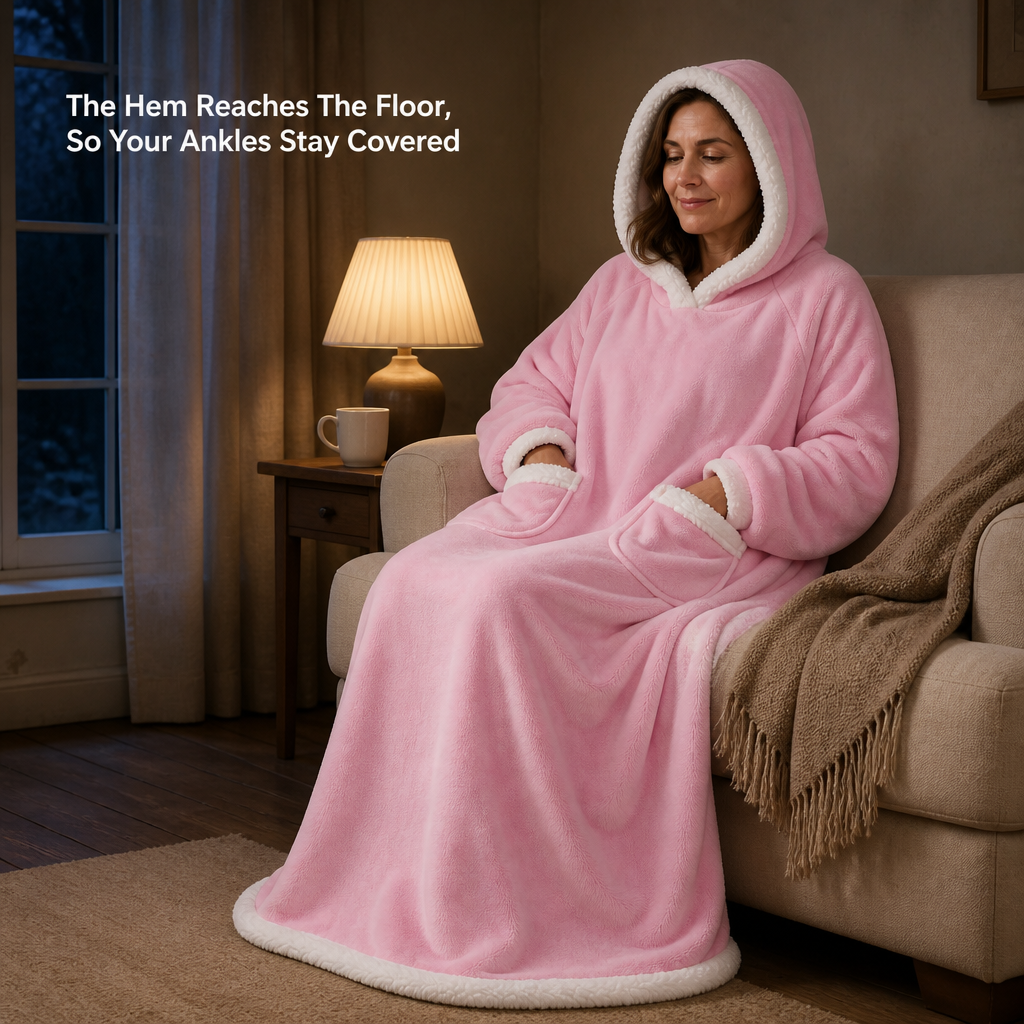 Hearthwrap Floor-Length Blanket Hoodie — benefit_visualization