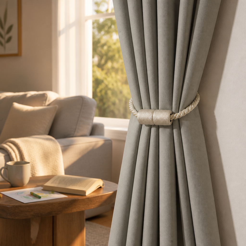 LoopLatch Magnetic Curtain Tiebacks — lifestyle