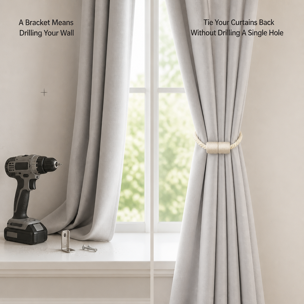 LoopLatch Magnetic Curtain Tiebacks — problem_solution