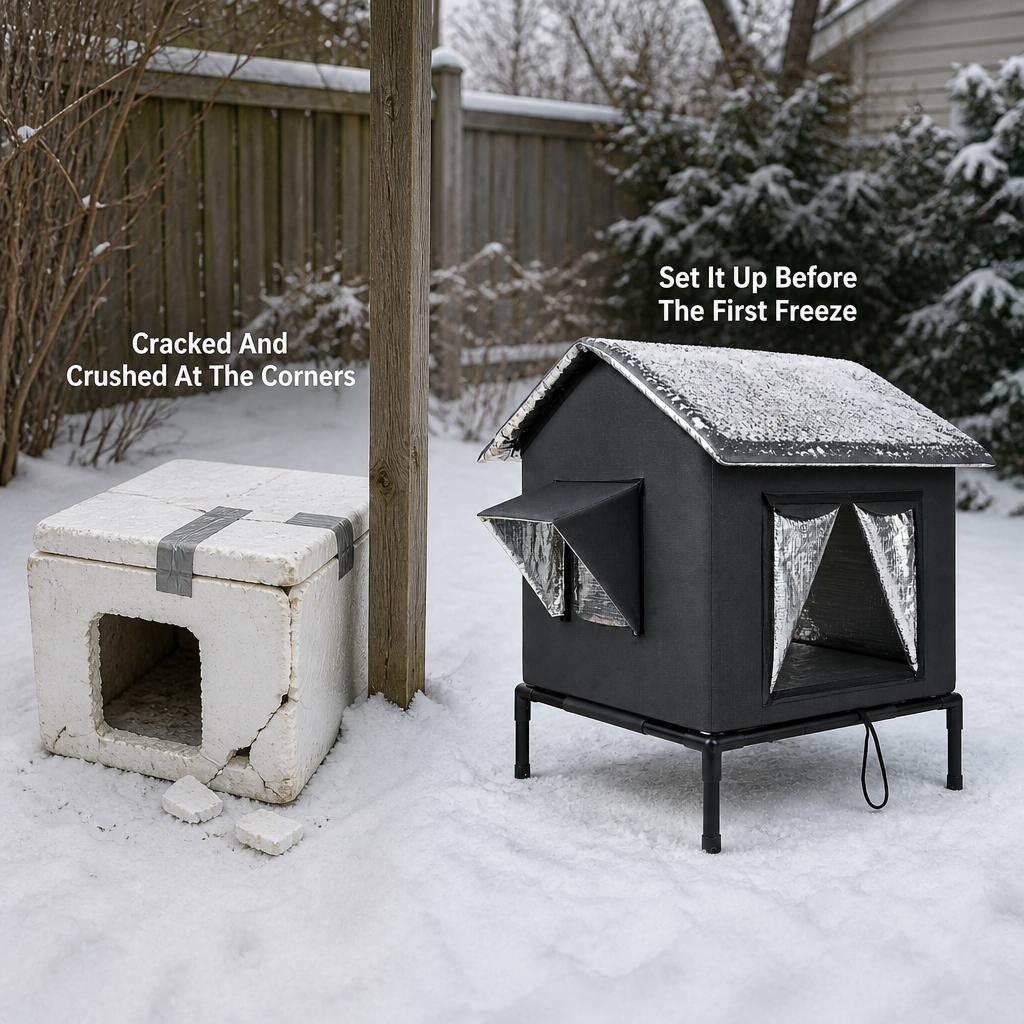 Hearthpaw Insulated Cat Shelter — problem_solution