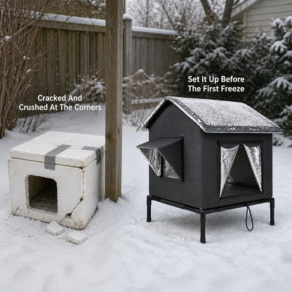 Hearthpaw Insulated Cat Shelter — problem_solution
