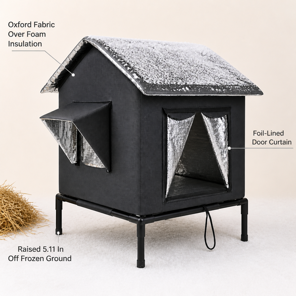 Hearthpaw Insulated Cat Shelter — feature_callout