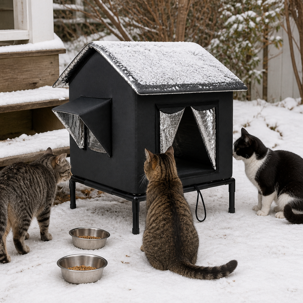 Hearthpaw Insulated Cat Shelter — lifestyle