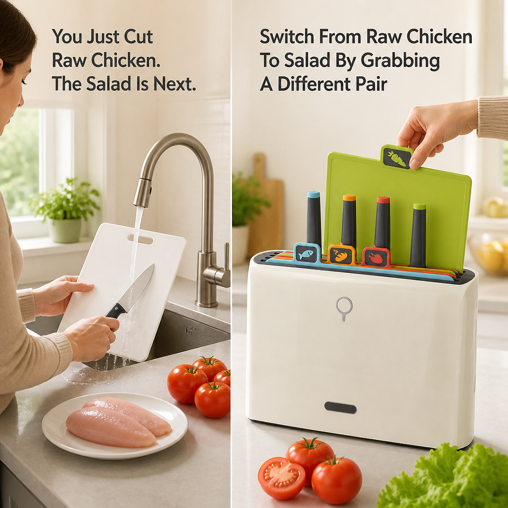 PrepRight Cutting Board and Knife Station — problem_solution