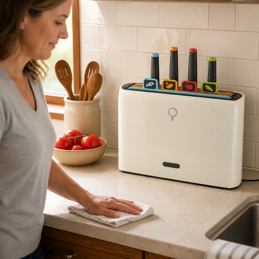 PrepRight Cutting Board and Knife Station — lifestyle