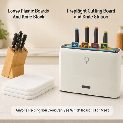 PrepRight Cutting Board and Knife Station — comparison