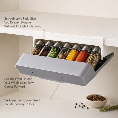 NestSlide Under-Shelf Spice Drawer — feature_callout