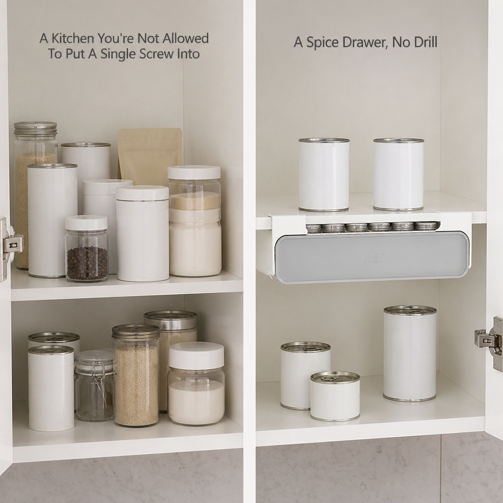 NestSlide Under-Shelf Spice Drawer — problem_solution